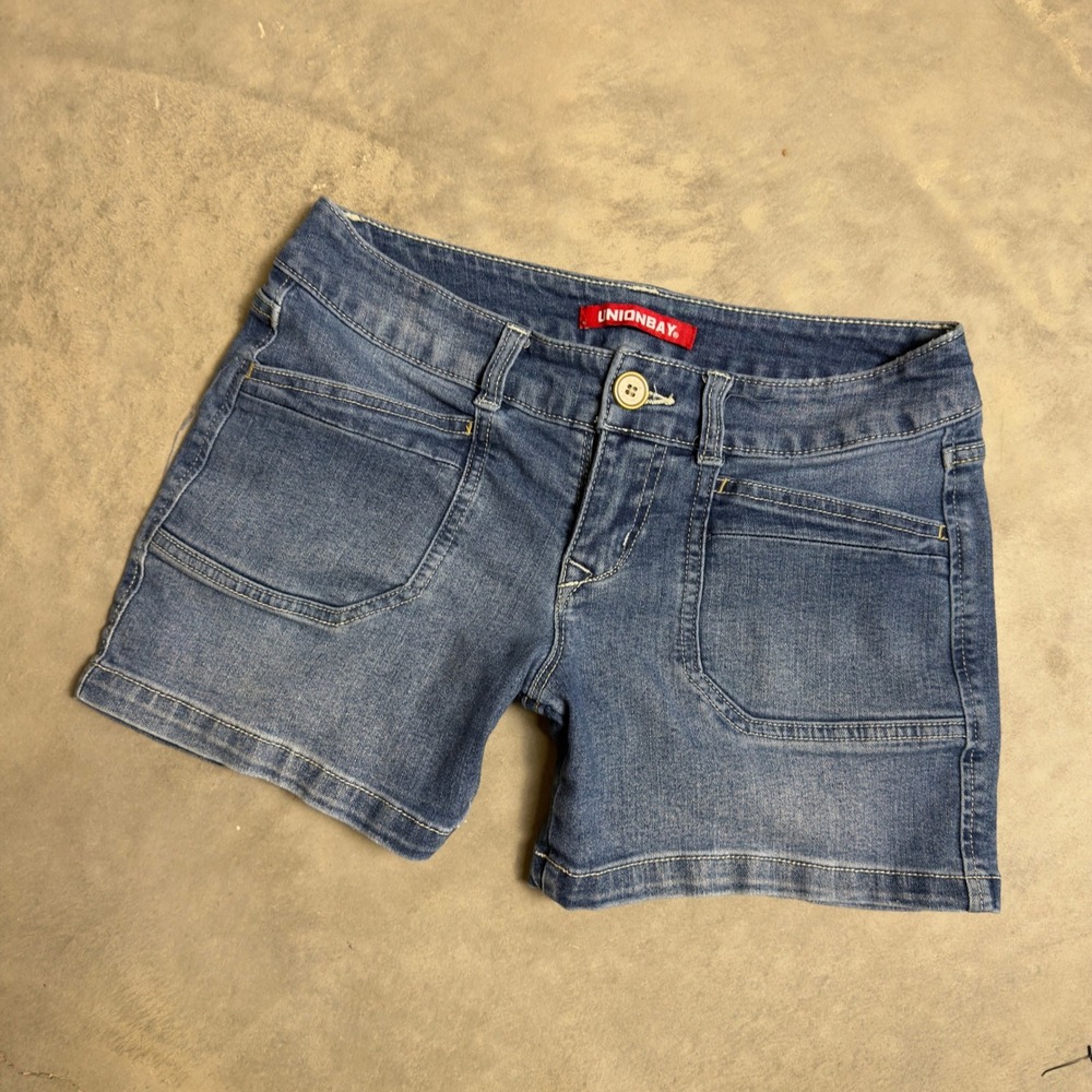 Y2K Unionbay Denim Shorts Womens 1 Blue Utility Retro Baggy